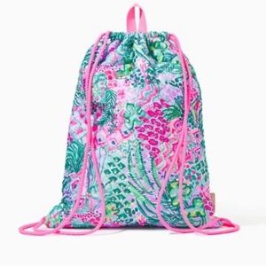 Lilly Pulitzer Pink and Green Tropical Backpack
